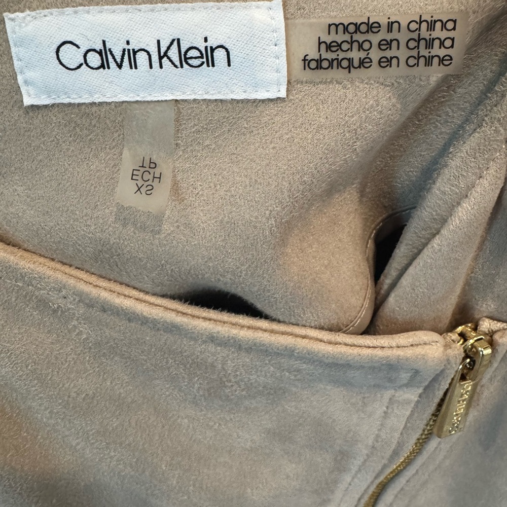 Calvin Klein Taupe Jacket with Gold Zipper
